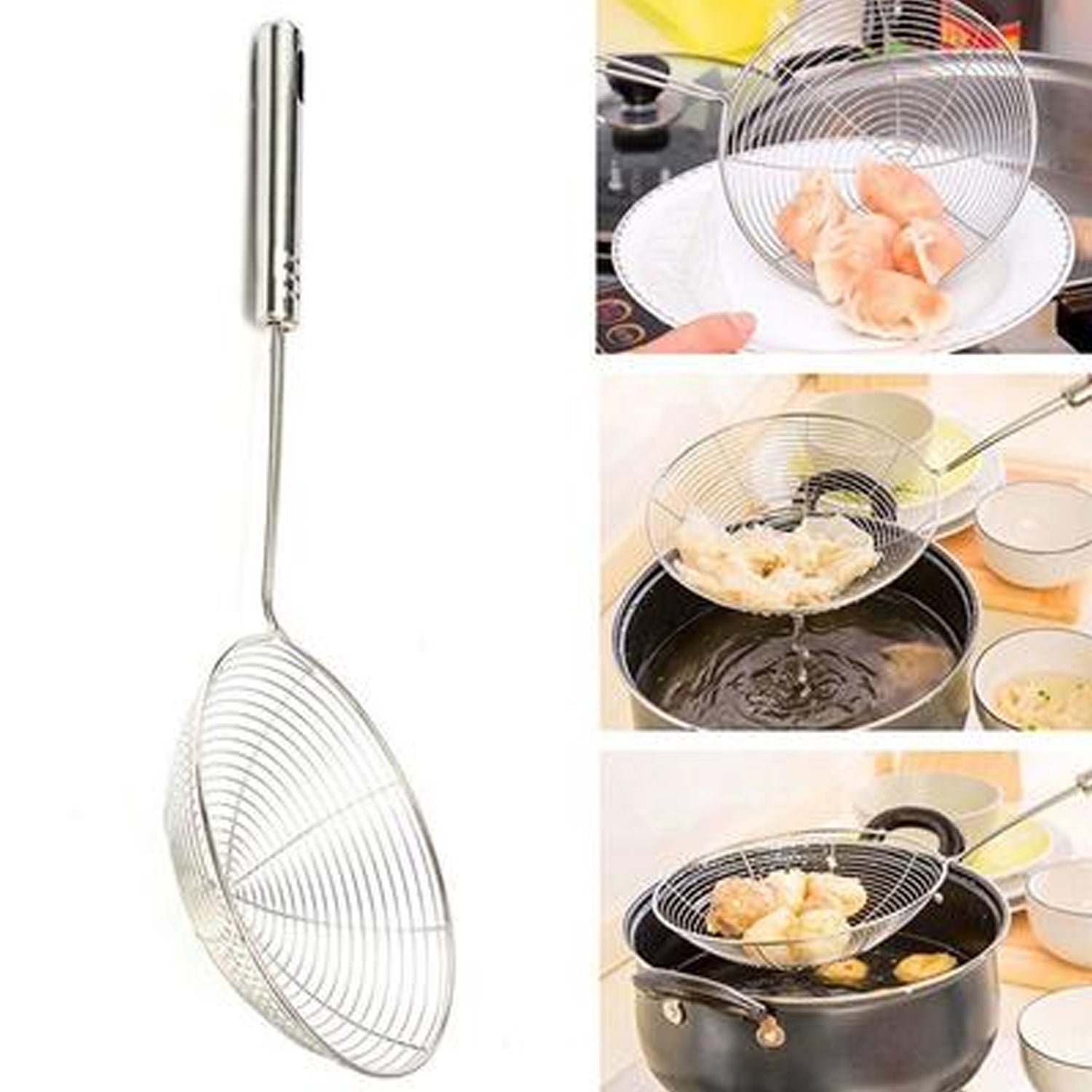 2729 Medium Oil Strainer To Get Perfect Fried Food Stuffs Easily Without Any Problem And Damage. DeoDap 2729 Medium Oil Strainer To Get Perfect Fried Food Stuffs Easily Without Any Problem And Damage. DeoDap